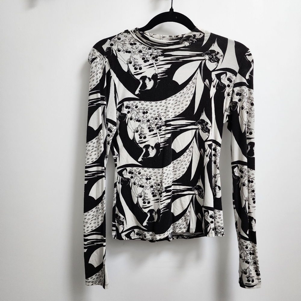 Reformation Size M black and white pattern stretch modal